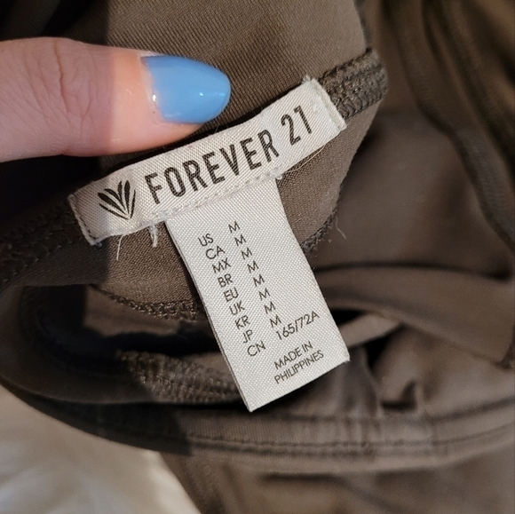 Forever 21 Workout Leggings Medium Army Green - Picture 10 of 10